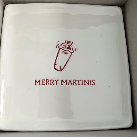 Tommy Bahama holiday Appetizer Plates Set 4 -6” square ceramic dessert cool yule - Picture 2 of 12